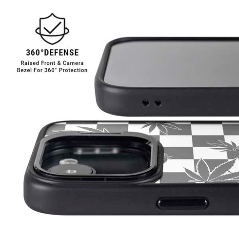 Marijuana Checkered iPhone 16e Kickstand Case