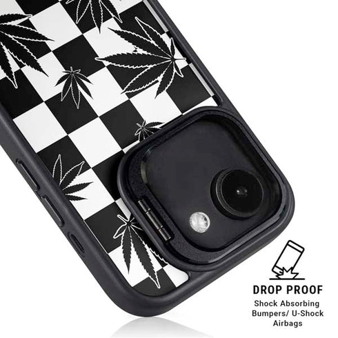 Marijuana Checkered iPhone 16e Kickstand Case