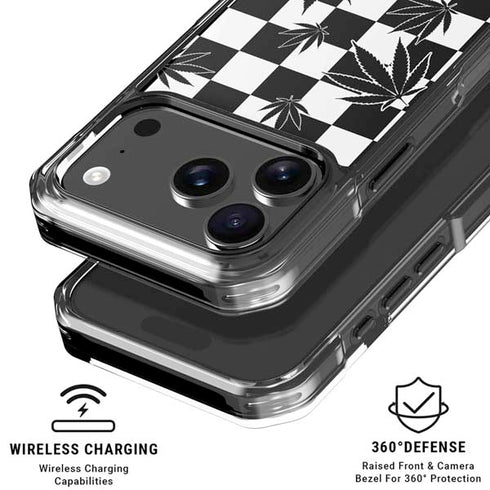 Marijuana Checkered iPhone 18 Pro Clear Case