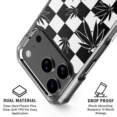 Marijuana Checkered iPhone 18 Pro Clear Case