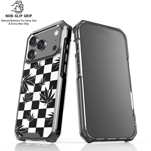 Marijuana Checkered iPhone 18 Pro Clear Case