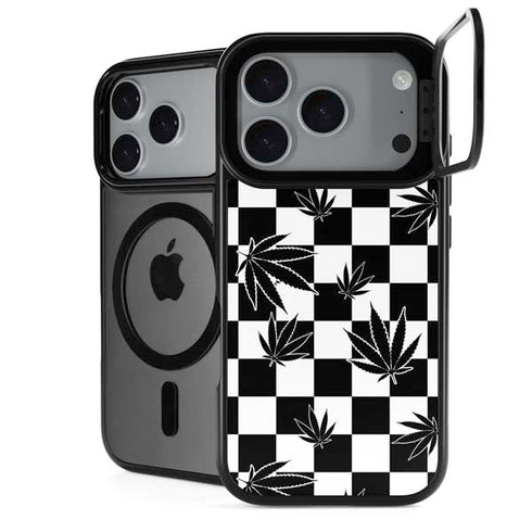 Marijuana Checkered iPhone 18 Pro Kickstand Case