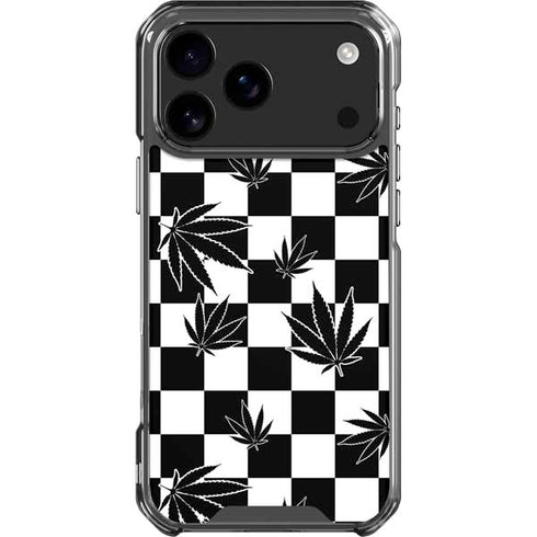 Marijuana Checkered iPhone 18 Pro Max Clear Case