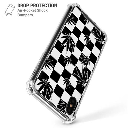 Marijuana Checkered iPhone X/XS Clear Case