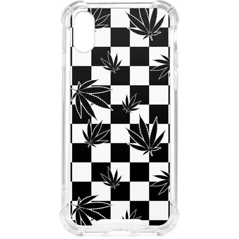 Marijuana Checkered iPhone XS Clear Case