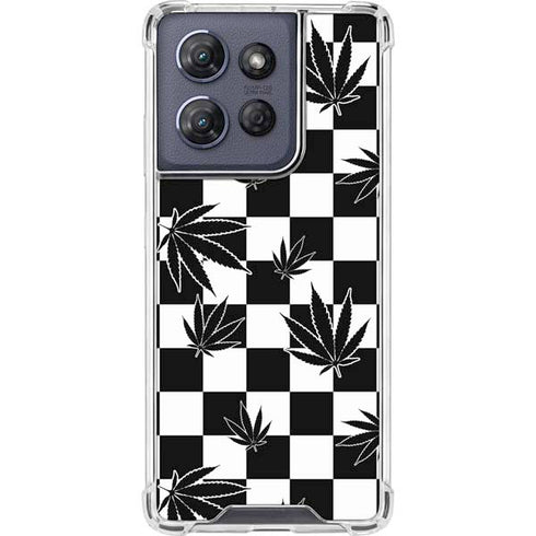 Marijuana Checkered Moto G 5G (2025) Clear Case