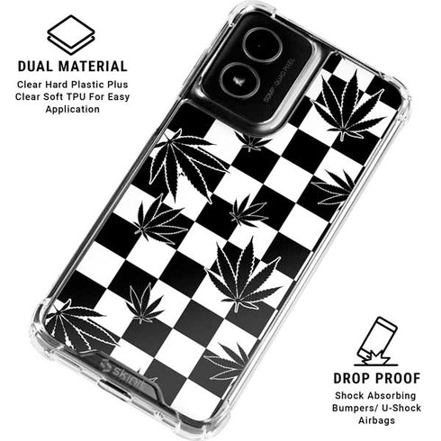 Marijuana Checkered Moto G Power 5G (2024) Clear Case