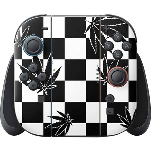 Marijuana Checkered Nintendo Switch 2 (2025) Joy-Con Controller Skin