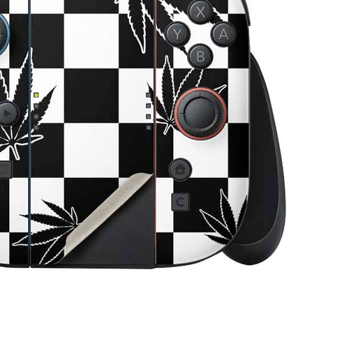 Marijuana Checkered Nintendo Switch 2 (2025) Joy-Con Controller Skin