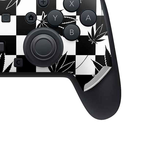 Marijuana Checkered Nintendo Switch 2 (2025) Pro Controller Skin