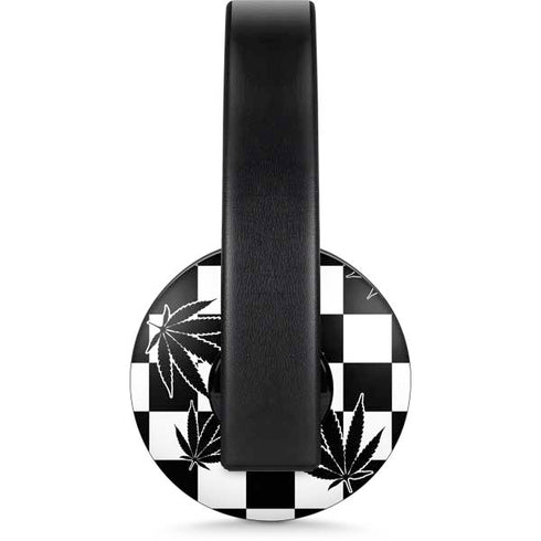 Marijuana Checkered PlayStation 4 Gold Wireless Headset Skin