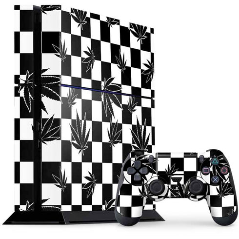 Marijuana Checkered PlayStation PS4 Skins