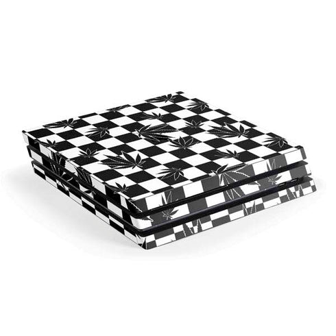 Marijuana Checkered PlayStation PS4 Skins