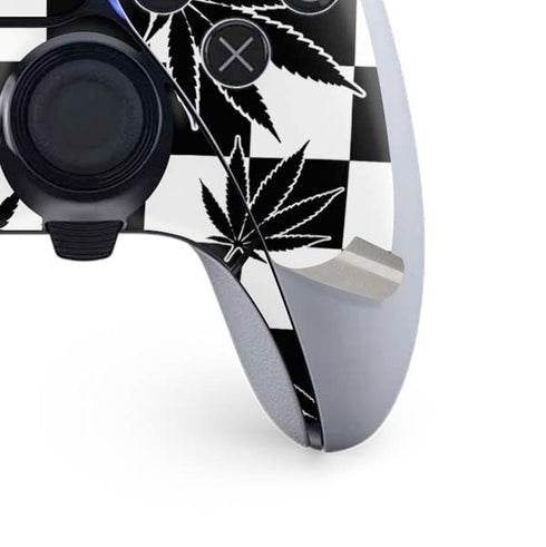Marijuana Checkered PS5 DualSense Edge Pro Controller Skin