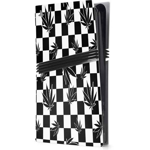 Marijuana Checkered PS5 Pro Console Skin