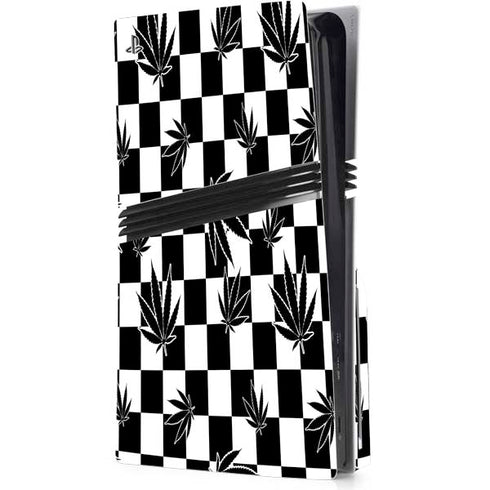 Marijuana Checkered PS5 Pro Disk Console Skin