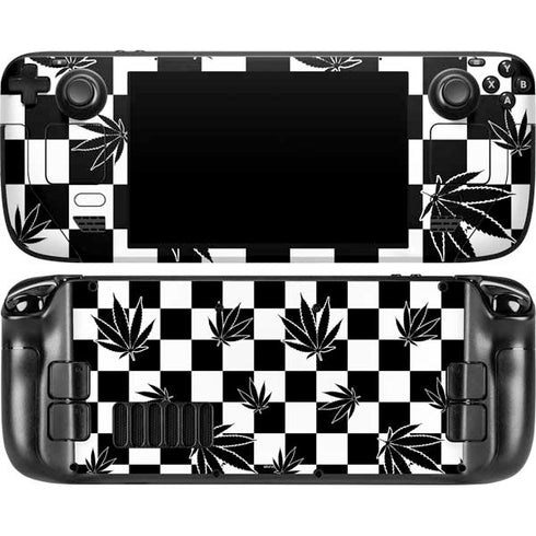 Marijuana Checkered Steam Deck Handheld Gaming Computer OLED Skin