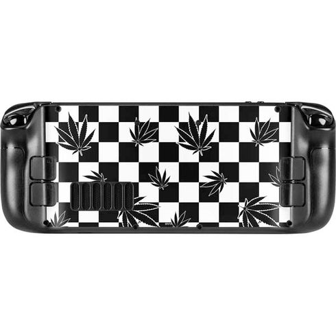 Marijuana Checkered Steam Deck Handheld Gaming Computer OLED Skin