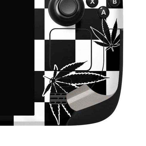 Marijuana Checkered Steam Deck Handheld Gaming Computer OLED Skin