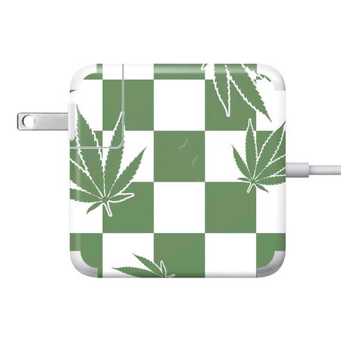 Marijuana Green Checkered 85W Power Adapter (15 and 17 inch MacBook Pro Charger) Skin