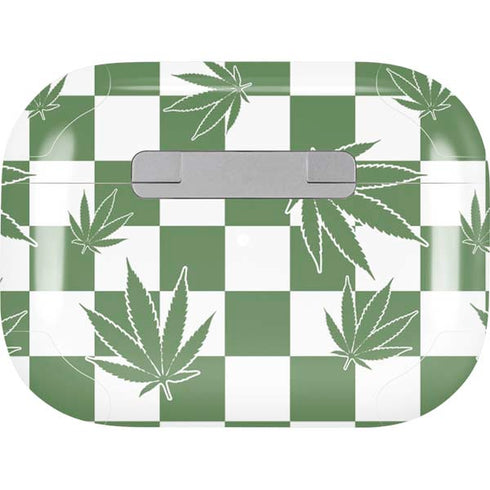 Marijuana Green Checkered Apple AirPods Pro Skin