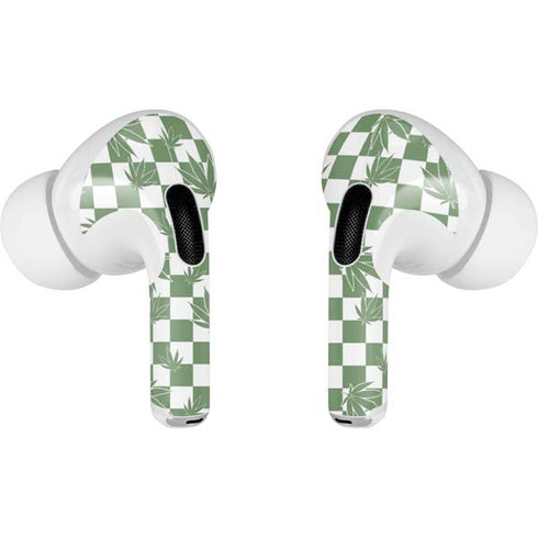 Marijuana Green Checkered Apple AirPods Pro Skin