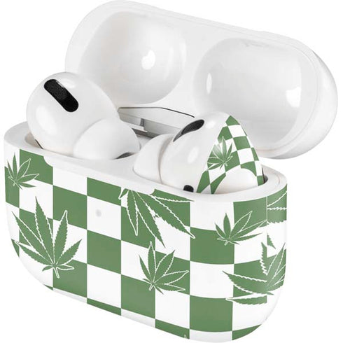 Marijuana Green Checkered Apple AirPods Pro Skin