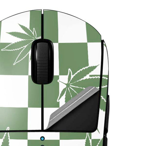 Marijuana Green Checkered G Pro Wireless Gaming Mouse Skin