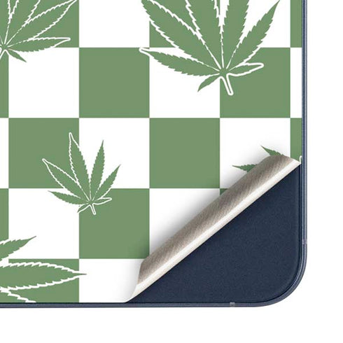 Marijuana Green Checkered Galaxy A35 5G Skin