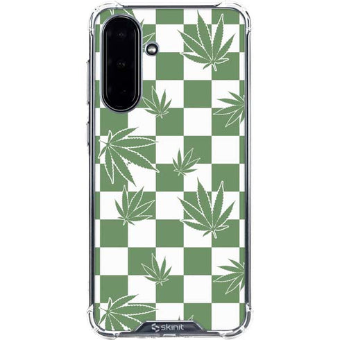 Marijuana Green Checkered Galaxy A36 5G Clear Case