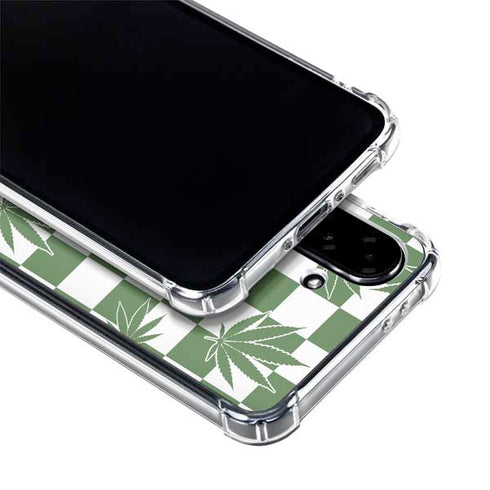 Marijuana Green Checkered Galaxy A36 5G Clear Case