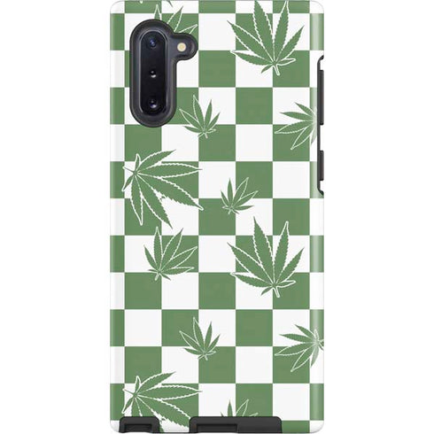 Marijuana Green Checkered Galaxy Cases
