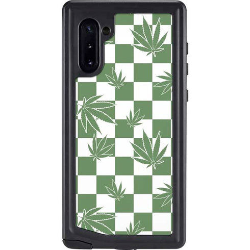 Marijuana Green Checkered Galaxy Cases