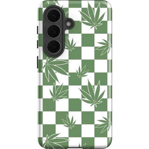 Marijuana Green Checkered Galaxy S26 Impact Case