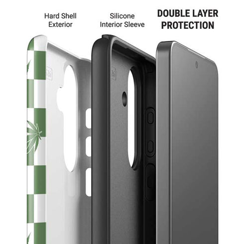 Marijuana Green Checkered Galaxy S26 Impact Case
