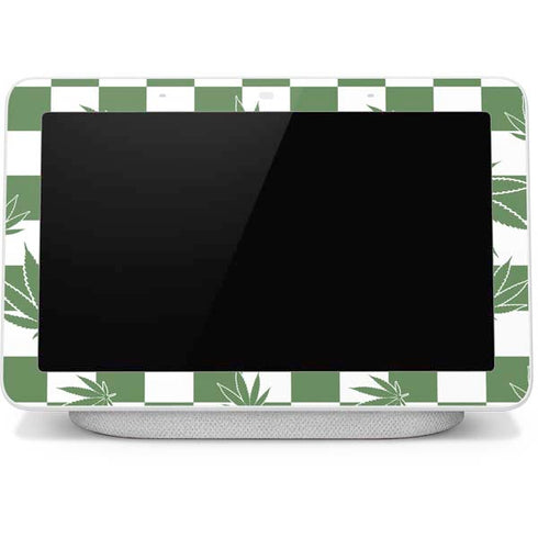Marijuana Green Checkered Google Home Hub Skin