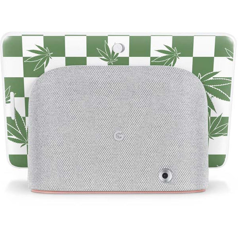 Marijuana Green Checkered Google Home Hub Skin
