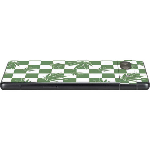 Marijuana Green Checkered Google Pixel 7a Skin