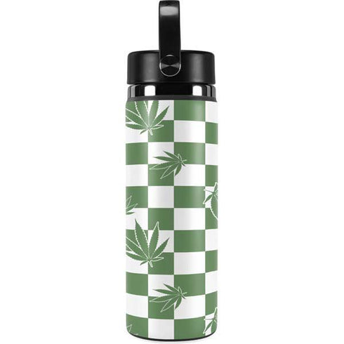 Marijuana Green Checkered Hydro Flask 20oz Wide Mouth Skin