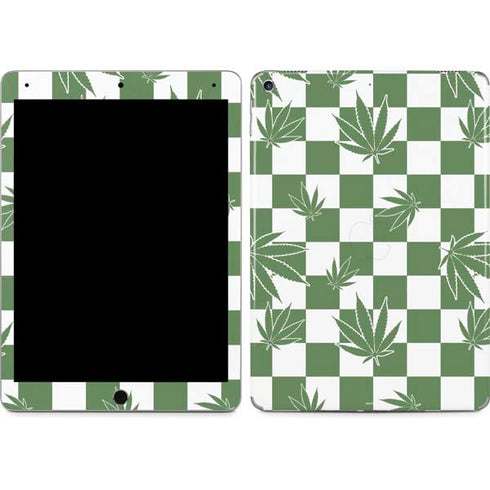 Marijuana Green Checkered iPad Skins