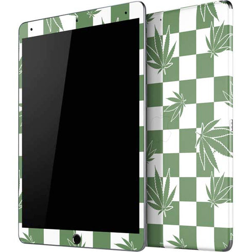 Marijuana Green Checkered iPad Skins