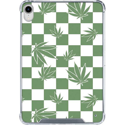 Marijuana Green Checkered iPad 11th Gen (2025) Clear Case