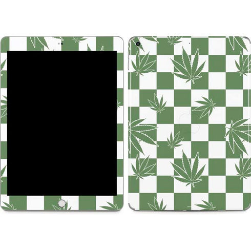 Marijuana Green Checkered Apple iPad Skin