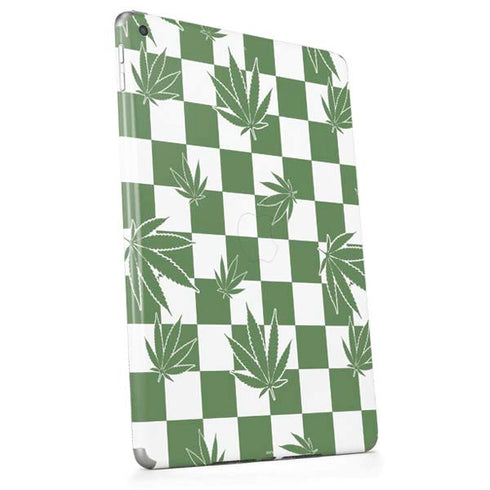 Marijuana Green Checkered Apple iPad Skin