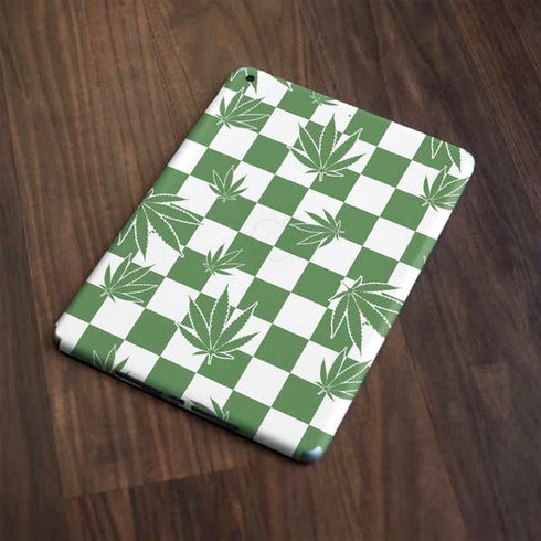 Marijuana Green Checkered Apple iPad Skin
