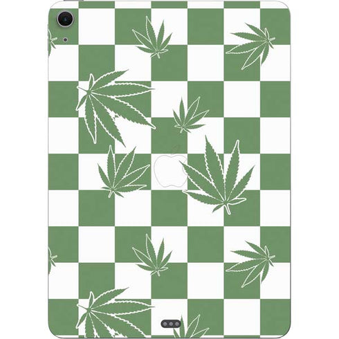 Marijuana Green Checkered Apple iPad Air Skin
