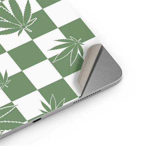 Marijuana Green Checkered Apple iPad Air Skin
