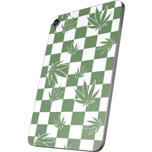 Marijuana Green Checkered Apple iPad Mini Skin