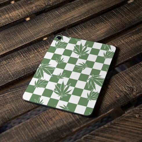 Marijuana Green Checkered Apple iPad Pro Skin