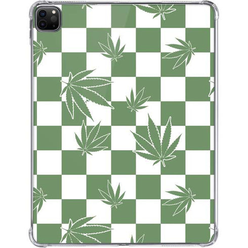 Marijuana Green Checkered iPad Pro 11in (2024) Clear Case